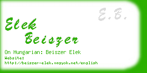 elek beiszer business card